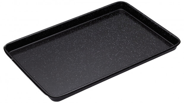 bakplaat 39 x 27 x 2 cm staal/emaille zwart