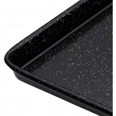 bakplaat 39 x 27 x 2 cm staal/emaille zwart