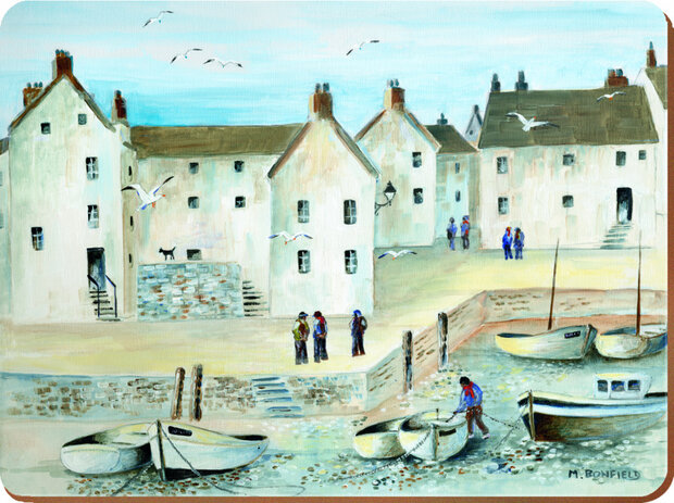 placemats Cornish Harbour 30 x 23 cm kurk 6 stuks