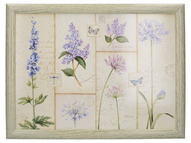 dienblad Etude De Fleur 44 x 34 cm hout cr&egrave;me