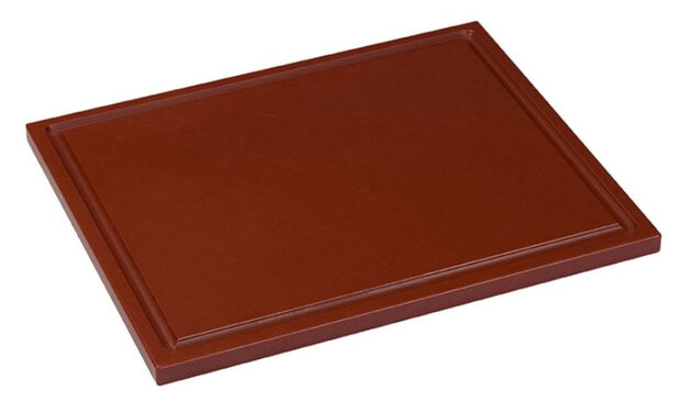 snijplank sapgoot 32,5 x 26,5 x 1,5 cm polyetheen bruin