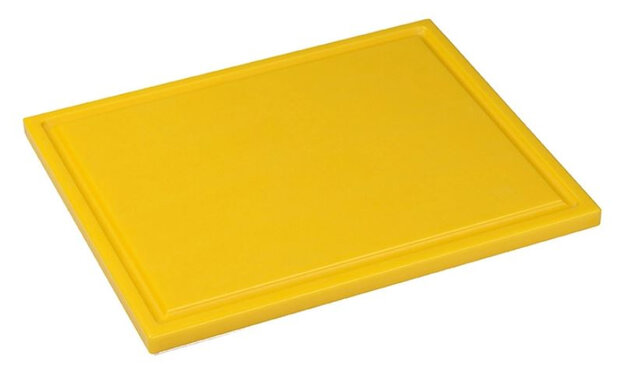 snijplank sapgoot 32,5 x 26,5 x 1,5 cm polyetheen geel