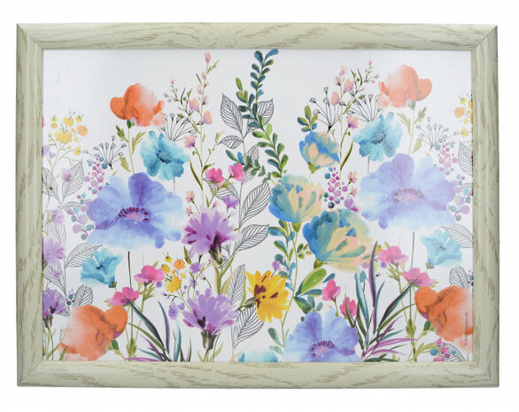 dienblad Meadow Floral 44 x 34 cm hout wit