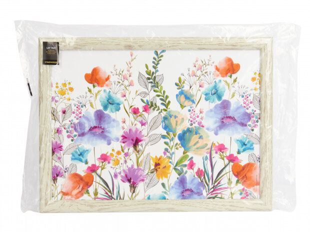 dienblad Meadow Floral 44 x 34 cm hout wit