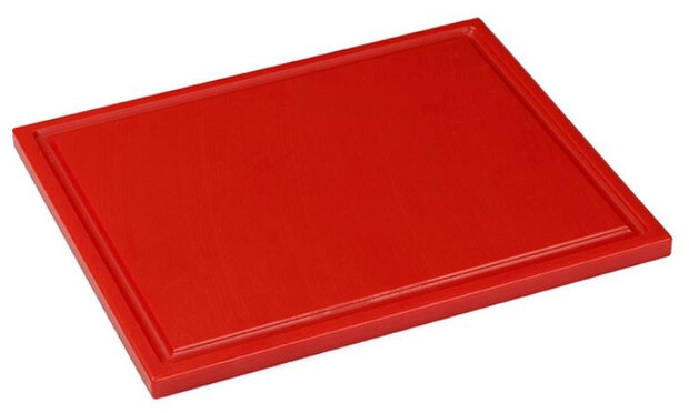 snijplank sapgoot 32,5 x 26,5 x 1,5 cm polyetheen rood
