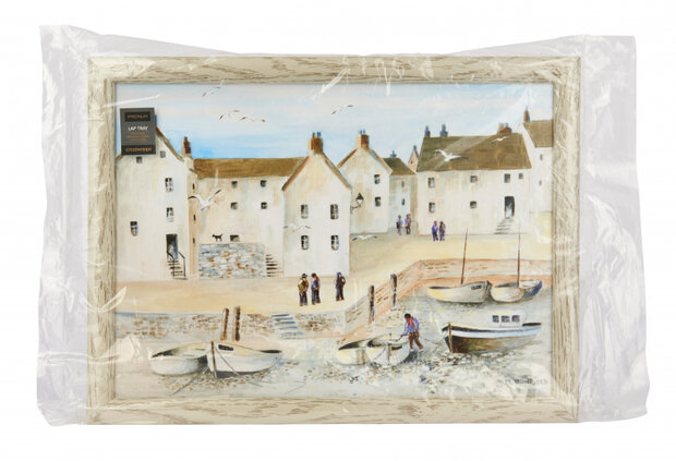 dienblad Cornish Harbour 44 x 34 cm hout cr&egrave;me