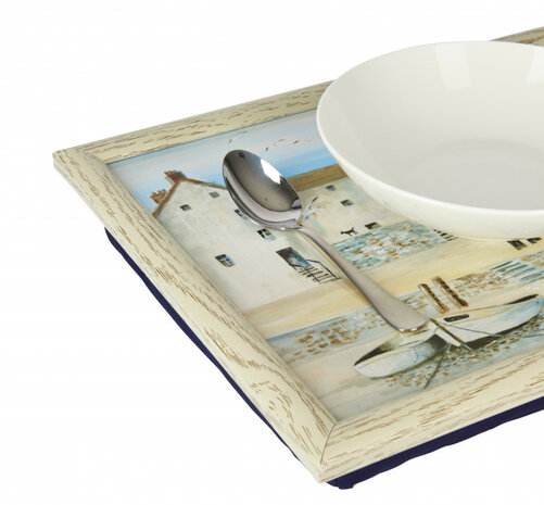 dienblad Cornish Harbour 44 x 34 cm hout cr&egrave;me