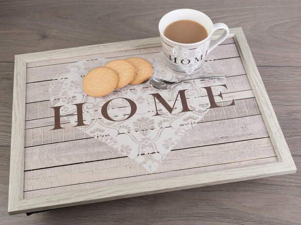 dienblad Everyday Home 44 x 34 cm hout taupe