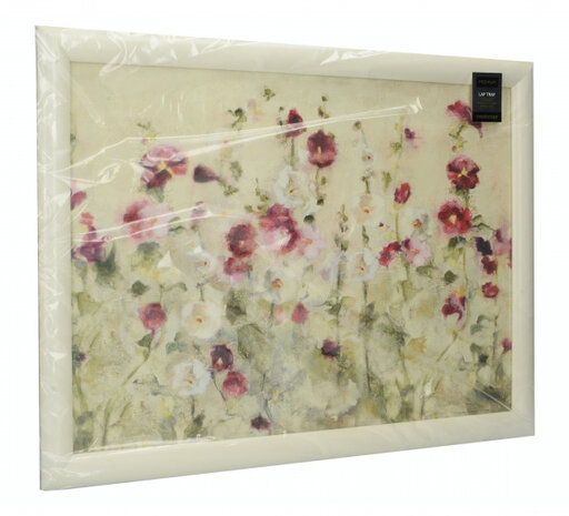 dienblad Wild Field Poppies 44 x 34 cm hout cr&egrave;me