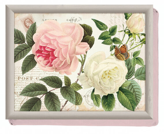 dienblad Rose Garden 44 x 34 cm hout cr&egrave;me