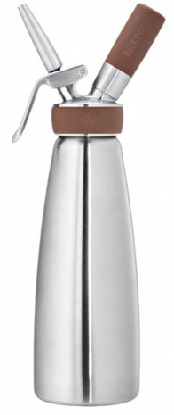 slagroomspuit Nitro 1 liter RVS zilver/bruin 4-delig