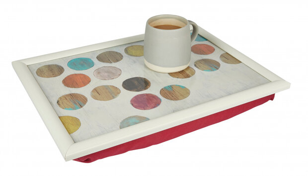dienblad Retro Spot 44 x 34 cm hout cr&egrave;me