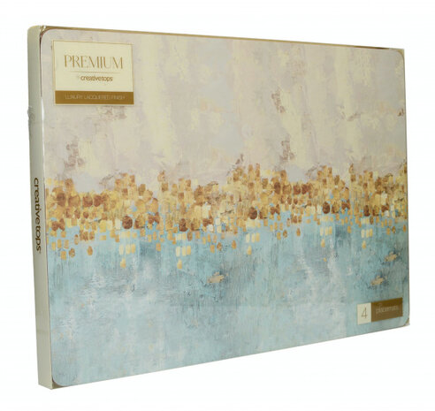 placemats Golden Reflections 40 x 29 cm kurk 4 stuks