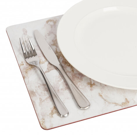placemats Grey Marble 40 x 29 cm kurk grijs 4 stuks