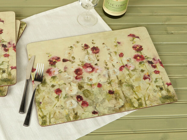 placemats Wild Field Poppies 40 x 29 cm kurk 4 stuks