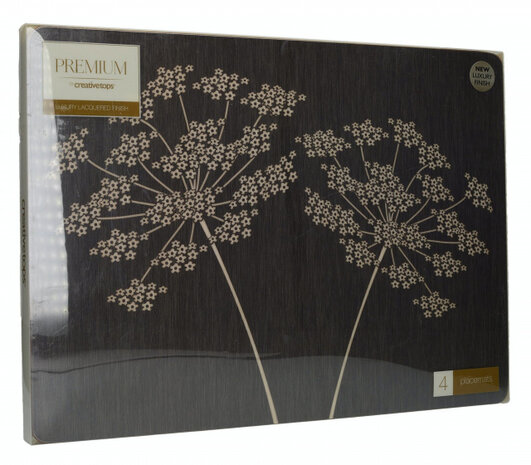 placemats Silhouette&nbsp;40 x 29 cm kurk bruin 4 stuks