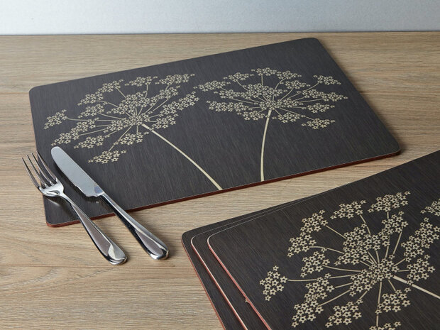 placemats Silhouette&nbsp;40 x 29 cm kurk bruin 4 stuks
