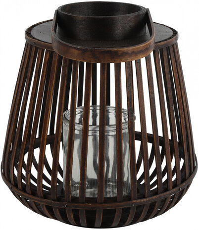 windlicht Aira 27 x 29 cm staal bruin