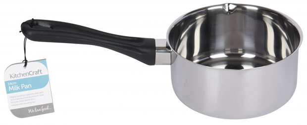 melkpan 0,7 liter 14 cm RVS zilver
