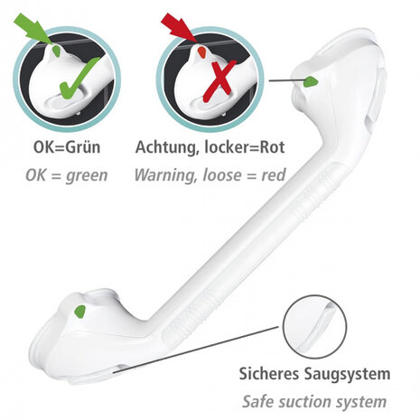 bad- en douchegreep Secura 42 x 8,5 x 11,5 cm wit