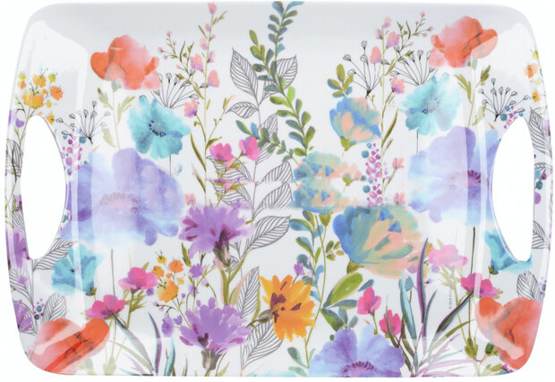 dienblad Meadow Floral 47 x 33 cm melamine wit