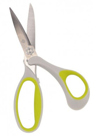 schaar universeel 19,5 cm staal wit/lime/zilver
