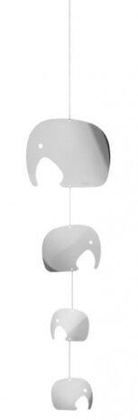 hangdecoratie Olifant 0,5 x 15,4 x 43 cm RVS zilver
