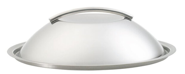 pannendeksel Dome 32 cm RVS zilver