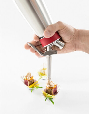 slagroomspuit Gourmet Whip Plus 0,5 liter RVS zilver