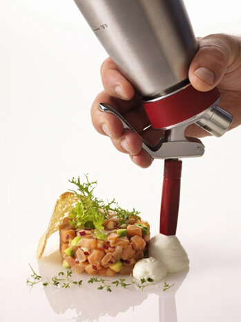 slagroomspuit Gourmet Whip Plus 0,5 liter RVS zilver