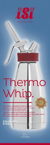 slagroomspuit Thermo Whip Plus 0,5 liter RVS zilver
