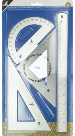 linialenset RVS zilver 4-delig