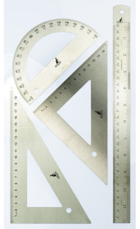 linialenset RVS zilver 4-delig