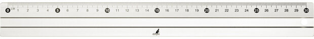 liniaal 30 cm aluminium/rubber grijs