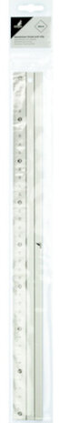 liniaal 40 cm aluminium/rubber grijs