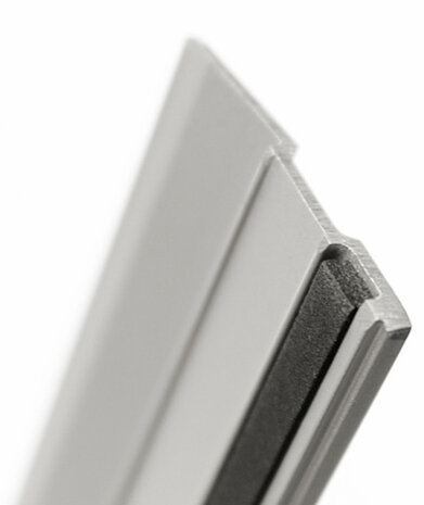 liniaal 40 cm aluminium/rubber grijs