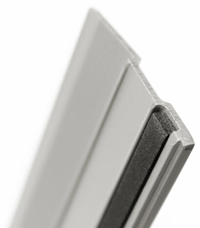 liniaal 50 cm aluminium/rubber grijs