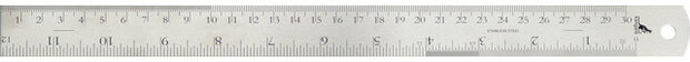 liniaal 30 cm RVS grijs