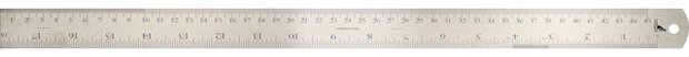 liniaal 45 cm RVS grijs