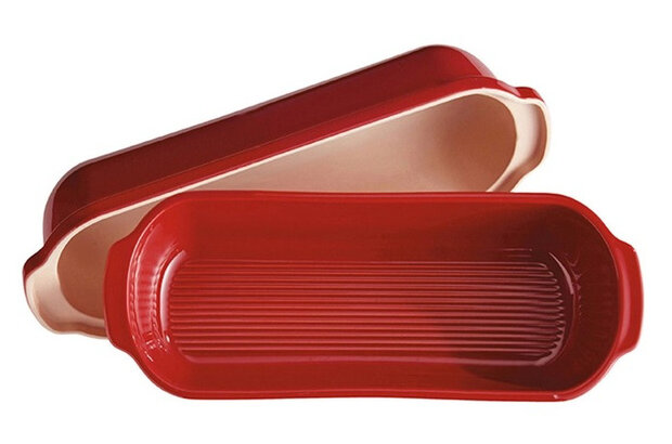 broodbakvorm 2,6 liter 39,5 x 16 cm keramiek rood
