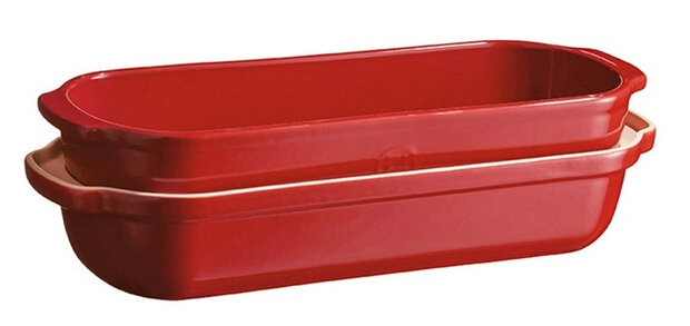 broodbakvorm 2,6 liter 39,5 x 16 cm keramiek rood