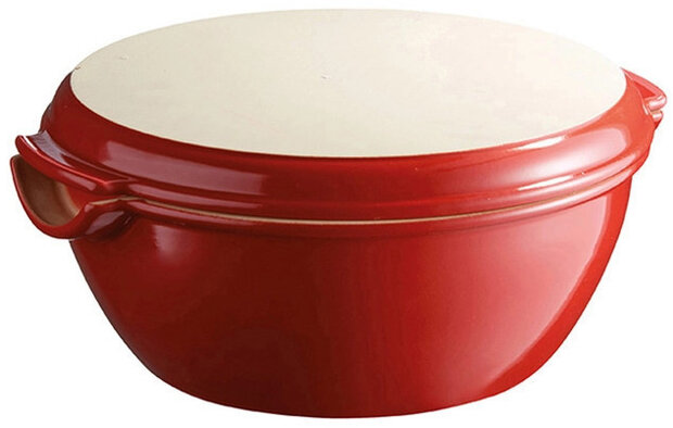 broodbakvorm 29,5 x 14 cm keramiek rood 2-delig