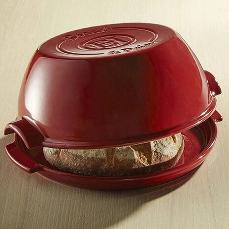broodbakvorm 29,5 x 14 cm keramiek rood 2-delig