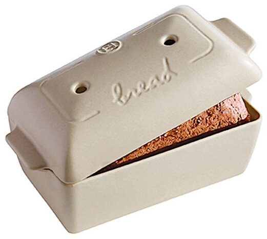 broodbakvorm 24 x 15 cm 2 liter keramiek wit 2-delig