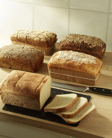 broodbakvorm 24 x 15 cm 2 liter keramiek wit 2-delig