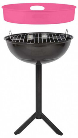 houtskoolbarbecue 46,5 x 63 cm zwart/roze