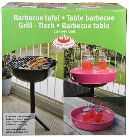houtskoolbarbecue 46,5 x 63 cm zwart/roze