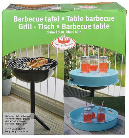 houtskoolbarbecue 46,5 x 63 cm zwart/lichtblauw