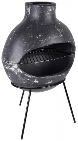 terraskachel 50 x 37 x 77 cm keramiek grijs