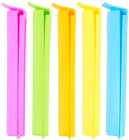 vershoudclips 11 cm polypropyleen geel/blauw 50 stuks